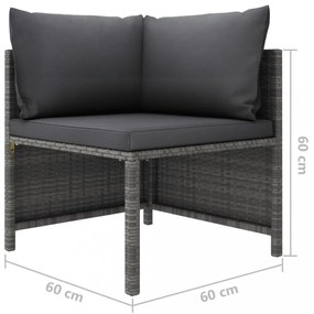 vidaXL 12 részes szürke polyrattan kerti ülőgarnitúra párnákkal