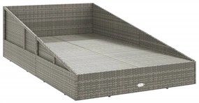 szürke polyrattan kerti ágy 110x200 cm