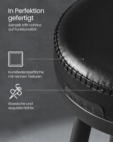 Ekho 360°-ban forgatható bárszék 2 darabos szett, 76 cm magas, tintafekete színben