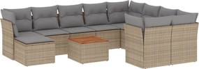vidaXL 11részes vegyes bézs polyrattan kerti ülőgarnitúra párnákkal