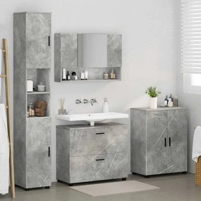 Fürdőszoba bútor szett 4 pcs Beton szürke 30 x 35 x 192 cm