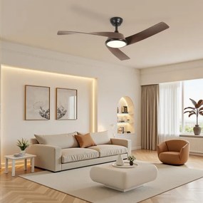 ZEVENTI - LED mennyezeti ventilátor AERYS LED/24W/230V Wi-Fi Tuya fekete/dió + távirányító