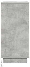 LED-es oldalszekrény, betonszürke, 71x34,5x75 cm, mérnöki fa