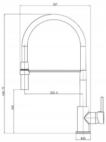 Invena Chameleon, szabadon álló mosogató csaptelep, szürke-króm, BZ-29-L05-C