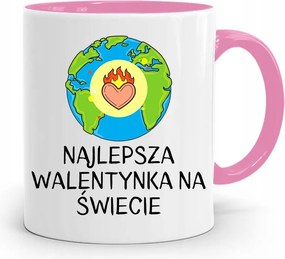 Rózsaszín Bögre Valentin Napra A Világ Legjobbja fényképes nyomtatással