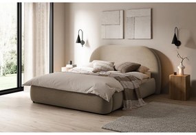 Franciaágy 180 cm Olivo P (ágyráccsal) (tárolóhellyel) (közepes bézs + fekete). Akció -15%. 1100397