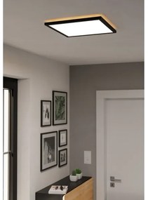 Eglo 901456-LED Dimmelhető fürdőszobai lámpa ROVITO-R 17,6W/230V 39x39cm IP44 fekete + távirányító