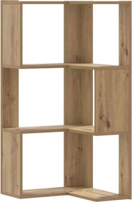 vidaXL 3 szintes szerelt fa sarok könyvespolc 50 x 50 x 102 cm