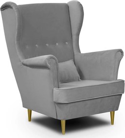 GOLD Füles fotel Világosszürke