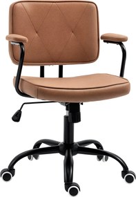 Vinsetto Iroda Szék Kerekekkel Forgatható Íróasztali Szék Magasság Állítható Hintafunkcióval 360-Fokos Forgás Állítható Hab Barna 61 x 58 x 82-91 cm |