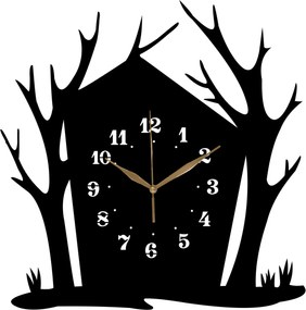 Fa Falióra Vadász Kunyhó Az Erdőben Nagy Óra 45 cm