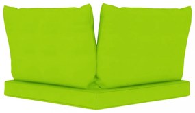 3 db élénkzöld szövet raklapkanapé-párna