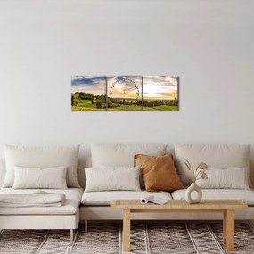 Tájkép (órával) (90x30 cm)
