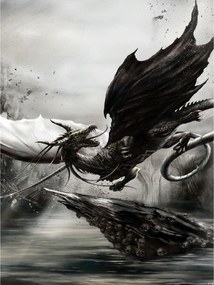 Fotótapéta Sárkány és romok Fantasy Art Koponya Sárkány méretarány 184x254 +ragasztó