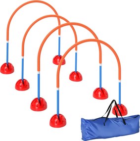 PawHut Agility Szett Kutya - 4 darabos Tölthető Agility Felszerelés Kutya Képzéshez - Állítható Agility Ajtókkal, Hordtáskával, Képzési Kiegészítők, K