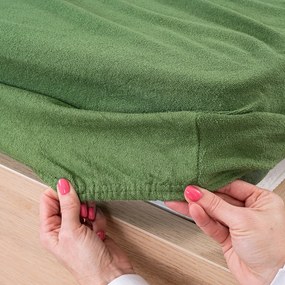 4Home frottír lepedő olivazöld, 160 x 200 cm, 160 x 200 cm
