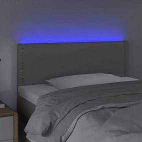 szürke műbőr LED-es fejtámla 90 x 5 x 78/88 cm