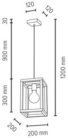 Spot-Light 61540174 - KAGO csillár kábelen 1xE27/60W/230V matt tölgy