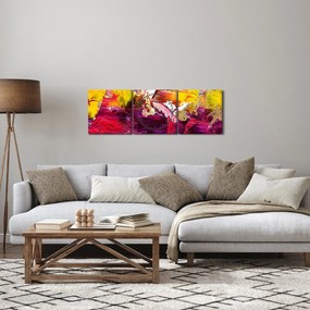 Absztrakció kép - festmény (órával) (90x30 cm)