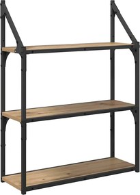 vidaXL Falpolc polcokkal Artisan tölgy 60 x 21 x 78,5 cm Faanyag