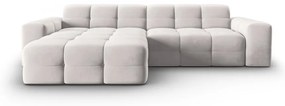 Világosszürke bársony sarokkanapé (bal oldali) Kendal – Micadoni Home