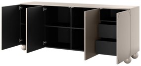 Sonatia II négyajtós komód, gömb lábakon - 200 cm - kasmír