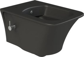CeraStyle IBIZA fali WC - MATT FEKETE - BEÉPÍTETT bidé funkcióval - perem nélküli - 51 cm