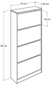 Cipőtároló (cipősszekrény) Nimelo 4 (fehér). 1094670