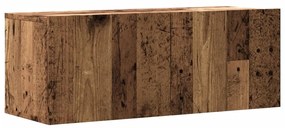 antik fa színű szerelt fa fali TV-szekrény 80 x 30 x 30 cm