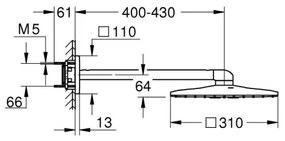 GROHE 26479000 - RAINSHOWER SMARTACTIVE 310 CUBE zuhanyfej, fényes króm
