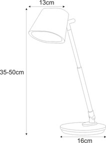 KAJA K-BL1527 BIAŁY BOLEK Fehér Színű Asztali Lámpa 7W LED 550Lm 3000-6000K IP20