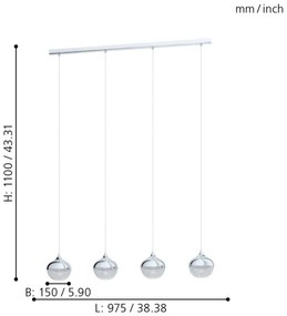 Eglo 98628 - Csillár zsinóron MIOGLIA 4xE14/25W/230V