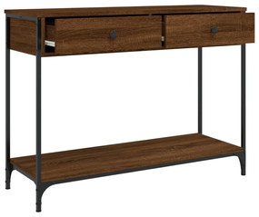 barna tölgyszínű szerelt fa tálalóasztal 100 x 34,5 x 75 cm