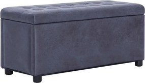vidaXL szürke művelúr tárolózsámoly 87,5 cm