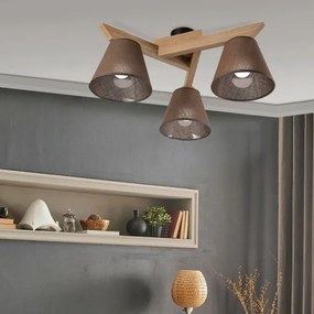 Brilagi - LED  Felületre szerelhető csillár  ANTHONY 3xE14/40W/230V tölgy/barna