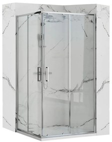 Rea Punto - Zuhanykabin tolóajtóval 100x80cm átlátszó üveg, króm profil, REA-K1889