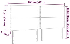 rózsaszín bársony LED-es fejtámla 160x5x118/128 cm