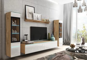 VERA II nappali fal, magasfényű fehér/wotan