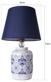 Asztali lámpa RAMZES 1xE27/40W/230V kék/fehér