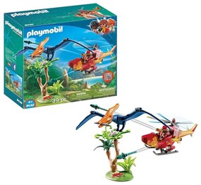 Výrobce po 1 ks Playmobil - Gyerek építőkészlet Pterodactyl és helikopter 39 db P5268