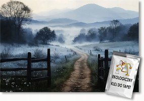 Fotótapéta Flizelina Út Rét Hegyek Kilátás Este Köd 416x254 ragasztó