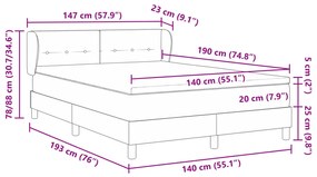 Boxspring Ágy Matraccal Sötét Zöld 140x190 cm Bársony
