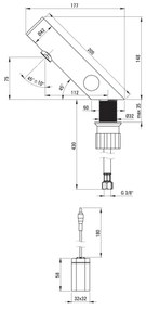 Deante BQR_P29R - Érintés nélküli mosdócsap SENSE 4xAA, rozsdamentes acél