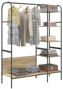 Ruhafogó polcokkal tárolóval Barna 120 x 44 x 160 cm Faanyag
