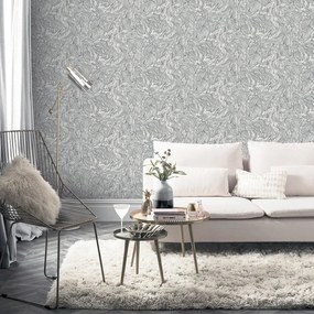 Arthouse Signature 1 Liquid Marble fehér-szürke márvány mintás fémhatású papír tapéta – 693901