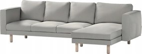 Dekoria Norsborg 4 személyes kanapé huzat Ikea székkel, szürke
