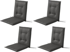 Outsunny 4 darabos székpárna szett 108 x 50 x 5 cm, pántos kültéri és beltéri ülőpárna, padpárnák kerti bútorhoz, étkezőszékhez, karosszékhez, Sötétsz