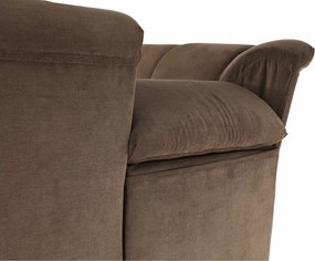 Kinyitható ülőgarnitúra, barna szövet, jobbos, SANTIAGO