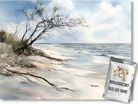 Fotótapéta Flizelina Tájkép Tenger Hullámok Tengerpart Fa Kilátás 104x70,5 ragasztó