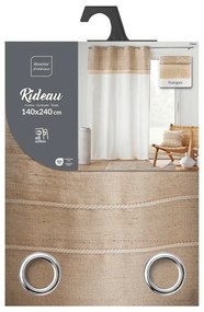 Fehér-barna jutakeverék függöny 140x240 cm Cirrus – douceur d'intérieur